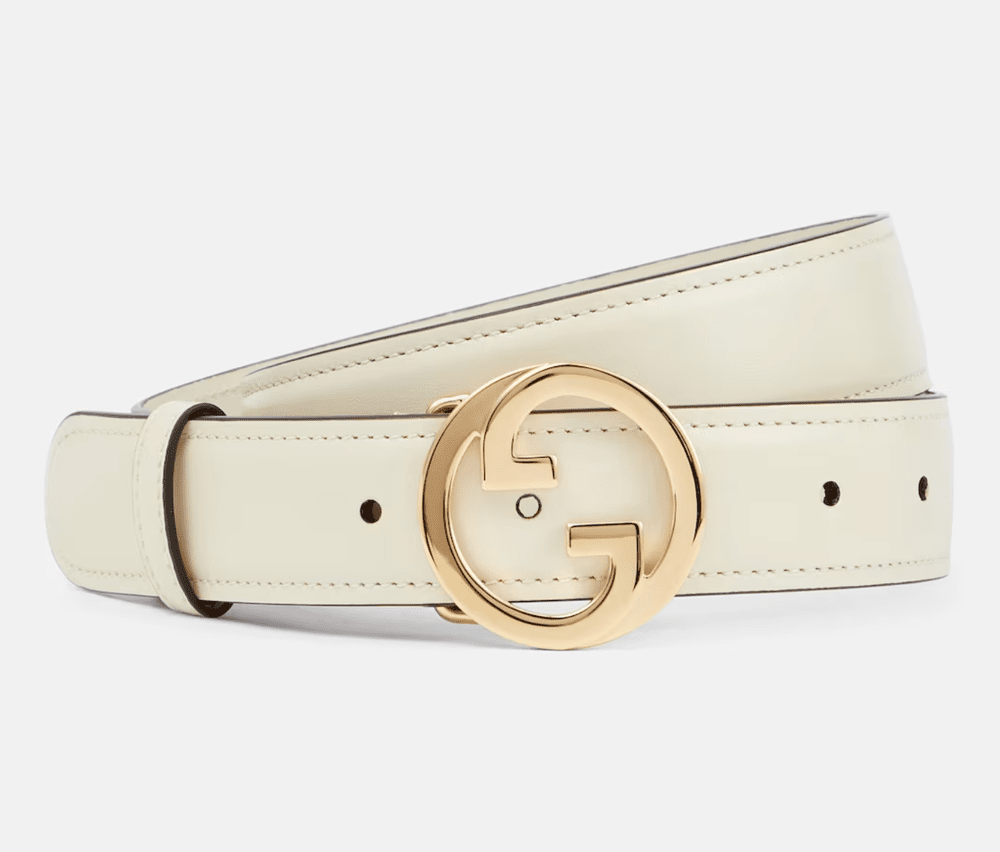 Gucci GG Leather Belt in White — UFO No More